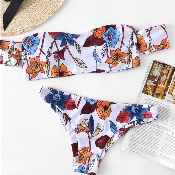 🆕Autumn bandeau w/sleeve 2 piece swim set - Picture 4 of 8